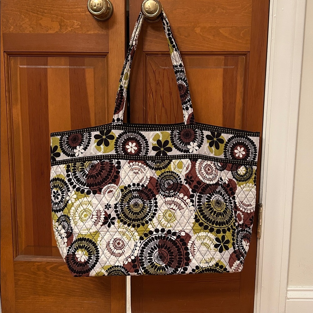 Vera Bradley Cocoa Moss Large Quilted Tote Bag